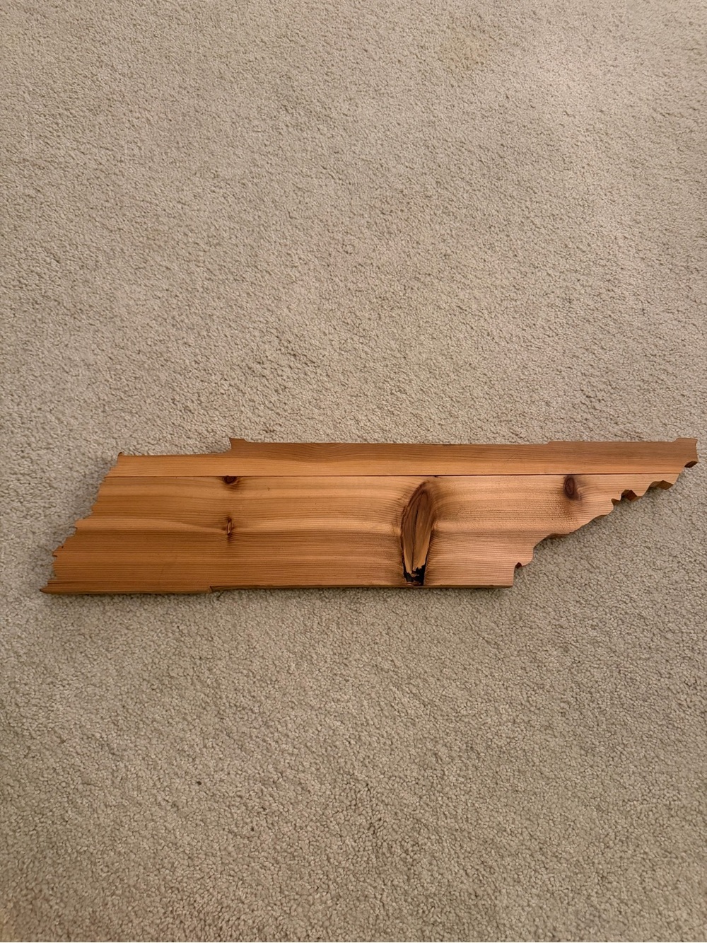 Wooden Tennessee State Wall Art - Natural Wood